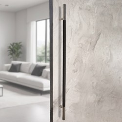 MANILLÓN TIPO H MOLETEADO - SATÍN/NEGRO - 50" - MODULAR - ACERO INOXIDABLE 304 - MOD. L22 (SET)