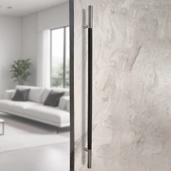 MANILLÓN TIPO H MOLETEADO - SATÍN/NEGRO - 50" - MODULAR - ACERO INOXIDABLE 304 - MOD. L22 (SET)