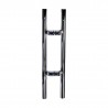 MANILLÓN TIPO H DESFASADO - PULIDO - 24" - ACERO INOXIDABLE 304 - MOD. L24 (SET)