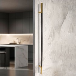 MANILLÓN TIPO H MOLETEADO - NEGRO/LATÓN SATINADO - LONGITUD 50" - MODULAR - ACERO INOXIDABLE 304 - MOD. L22 (SET)