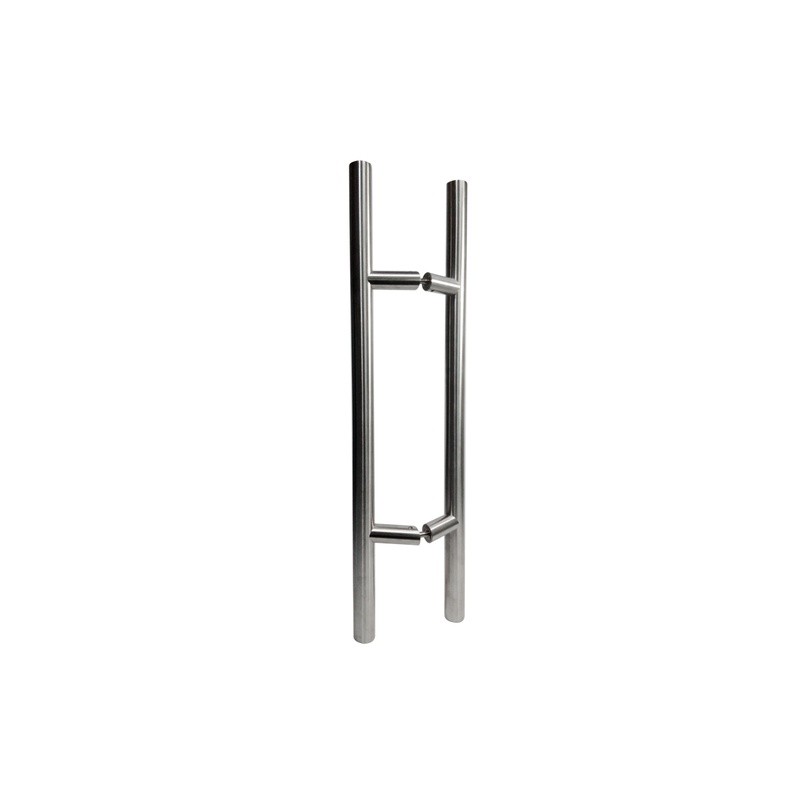 MANILLÓN TIPO H DESFASADO SATÍN ACERO INOXIDABLE SET MOD. L27