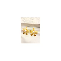 Arracada Moño Perla Acero