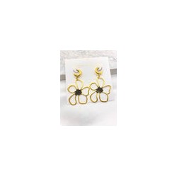 Arracada Flor Colgante Oro Viejo XL