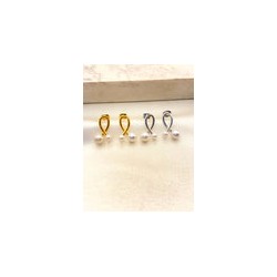 Arete Dos Perlas Acero