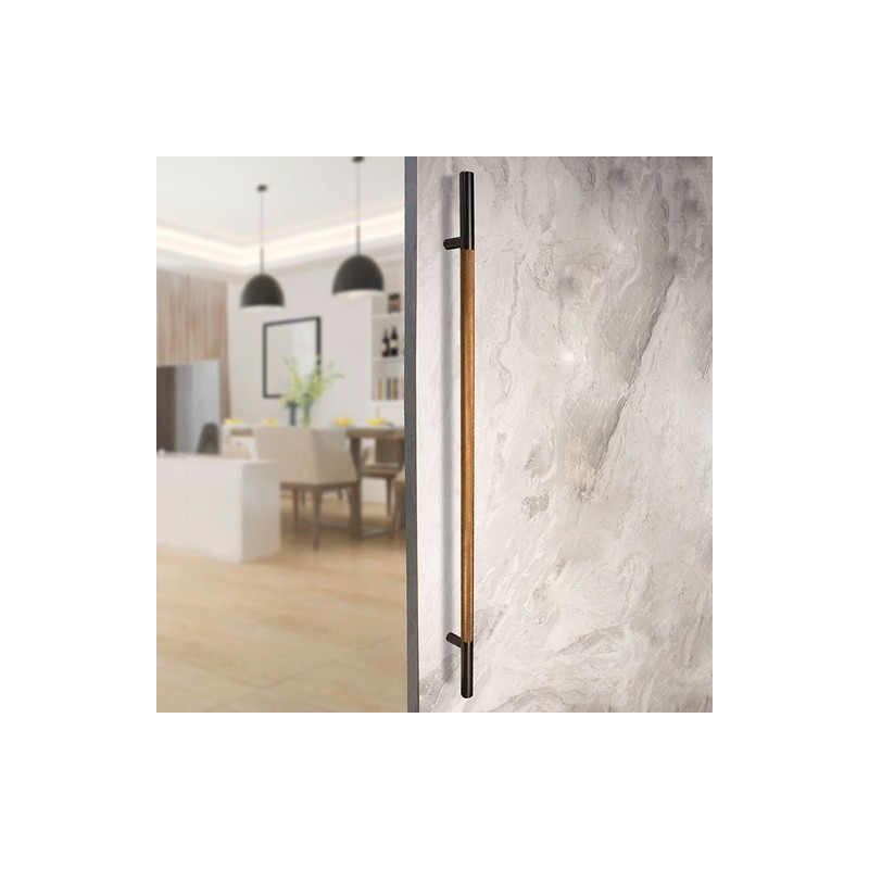 MANILLÓN TIPO H MOLETEADO - GRIS PLOMO / COBRE - 50" - MODULAR - ACERO INOXIDABLE 304 - MOD. L22 (SET)