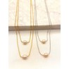 Collar Doble Perla Acero