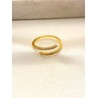 Anillo Abierto Zirconias Dorado Acero
