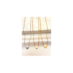 Collar Corazon Transversal Mini Acero