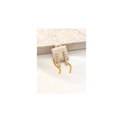 Arete Perlas Colgante Acero