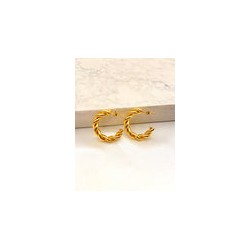 Arracada Twist Dorada Acero