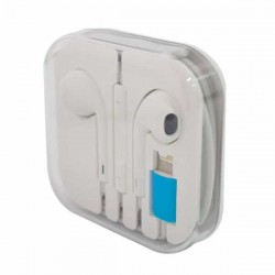 Audífonos alámbricos manos libres blancos tipo earphone con entrada lightning iphone / 11359 / R1204 / 11354