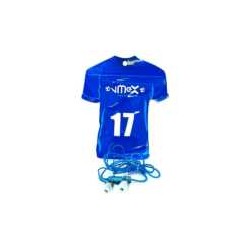 Audífonos alámbricos con empaque diseño de playera de futbol 3.5mm / l208