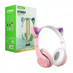 Diadema bluetooth con orejas de gato y luz led moreka, variedad de colores st75m