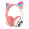 Audífonos diadema bluetooth con luz led en forma de orejas de gato, variedad de colores