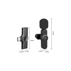 Micrófono inalámbrico de solapa con entrada tipo c 2.4g / adp.w2.tc