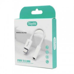 Adaptador de audio para audífonos con entrada lightning a 3.5mm / au-p03