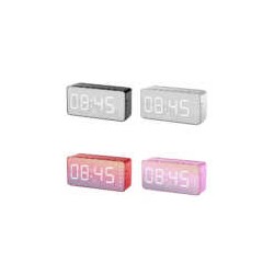 Reloj bocina bluetooth ele-gate con pantalla digital y función de radio fm, variedad de colores / bc.a19