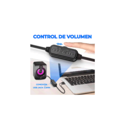 Bocina usb 2 altavoces con luz led, variedad de colores / bc.a2