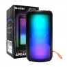Bocina bluetooth con 5 modos de luz intercambiables, radio fm y ranura para sd y usb / ms-2204bt
