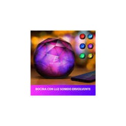 Bocina bluetooth redonda con sonido envolvente y luz rgb / bc.v1