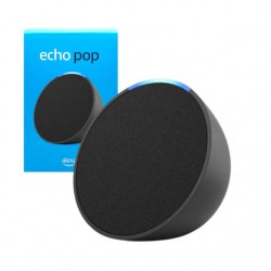 Bocina inteligente amazon alexa echo pop asistente de voz 1ra generación, inalámbrico, color negro / trk-1594