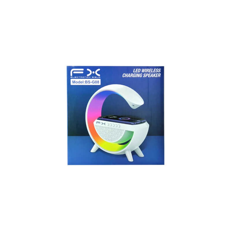 Lámpara bocina rgb fx en forma de letra g con cargador inalámbrico para teléfono celular, variedad de colores / bs-g08