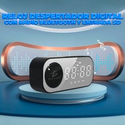 Reloj despertador bocina bluetooth ele-gate con ranura para micro sd, variedad de colores / bc.27