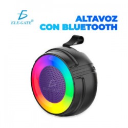 Bocina bluetooth redonda con luz led rgb y correa / bc.ls.1017