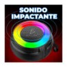 Bocina bluetooth redonda con luz led rgb y correa / bc.ls.1017