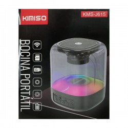 Bocina kimiso portátil transparente con luz rgb / kms-j615