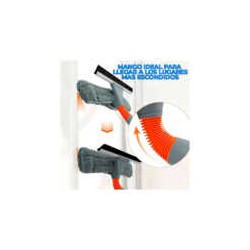 Kit limpiador de ventanas 2 en 1 con cabezal flexible y mango retráctil