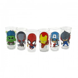 1pza Vaso de vidrio con diseño de personajes avengers 480ml, variedad de diseños