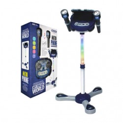 Karaoke de juguete micro phone music party con 2 micrófonos, base, luces, mp3 y soporte para celular / micro.6002