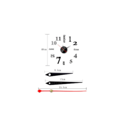 Reloj grande de pared en 3d sin marco moderno con mecanismo silencioso