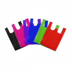 Bolsa ecológica mediana estilo camiseta 35x43x15, variedad de colores / 19-sh-34