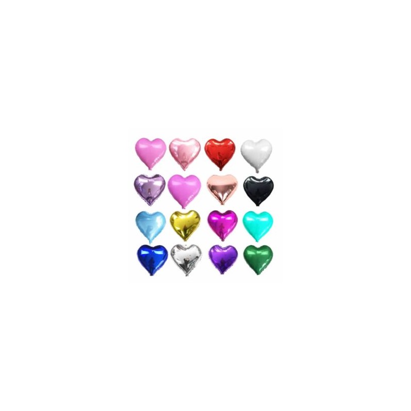 1pza Globo metálico liso en forma de corazón 18 pulgadas, variedad de colores / bt-qq-67 / bt-qq-42r