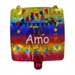 1pza Globo cuadrado chico de 10 con frase te amo y estampado temático para 14 de febrero, variedad de diseños / bt-qq-128