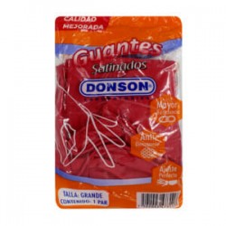 Blíster con par de guantes rojos satinitados y antiderrapantes / donson