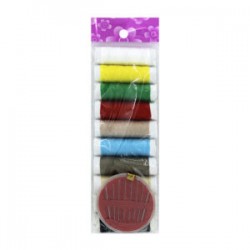 Juego con 10 rollos de hilo y 10 agujas, variedad de colores / b-13795