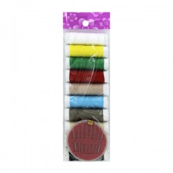 Juego con 10 rollos de hilo y 10 agujas, variedad de colores / b-13795