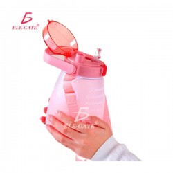 Botella con medidor motivacional 1.3lt + correa, stickers y popote