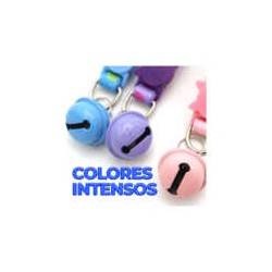 Collar ajustable para mascota con diseño estampado y cascabel, variedad de modelos