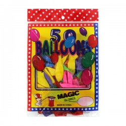 Paquete con 50 globos mágicos de látex, variedad de colores / balloons magic globes