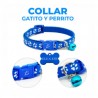 1pza Collar reflectivo con cascabel, placa y diseño de huesos para mascota, variedad de colores / mas.09.3