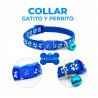 1pza Collar reflectivo con cascabel, placa y diseño de huesos para mascota, variedad de colores / mas.09.3