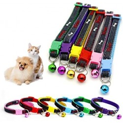 1pza Collar ajustable con frase bone, diseño de huesos y cascabel para mascota, variedad de colores / jr1252