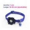 Collar ajustable para mascota con diseño de flor y cascabel, variedad de colores