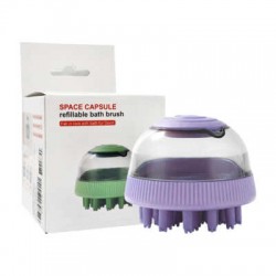 Cepillo de baño para mascotas con dispensador de shampoo y 2 cabezales intercambiables, variedad de colores