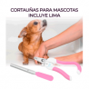 Cortauñas / alicate y lima para aseo de mascota, variedad de colores / mas.08