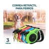 Correa retráctil para mascota 3m de largo, variedad de colores / mas.04.3